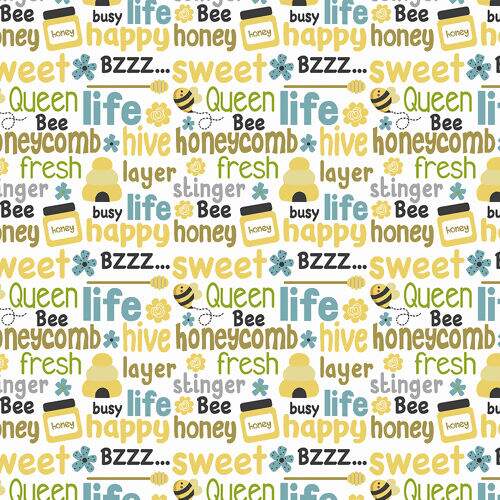 Tecido Tricoline Coleção Honey Bee 0,50x1,50 mt Cor da Coleção Honey Bee:13904 - Letters Bee